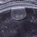 GUCCI Bamboo Shoulder Bag Leather 2way Black Gold 001 1705 1638 Auth 145008-16