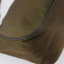 PRADA Shoulder Bag Nylon Khaki Silver Auth 145010-13