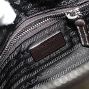 PRADA Shoulder Bag Nylon Khaki Silver Auth 145010-16