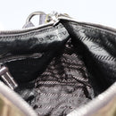 PRADA Shoulder Bag Nylon Khaki Silver Auth 145010-18