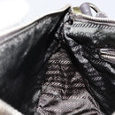 PRADA Shoulder Bag Nylon Khaki Silver Auth 145010-19