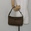 PRADA Shoulder Bag Nylon Khaki Silver Auth 145010-24