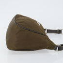 PRADA Shoulder Bag Nylon Khaki Silver Auth 145010-4