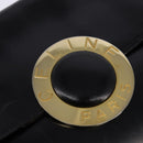 CELINE Circle Shoulder Bag Leather Black Gold Auth 145014-18