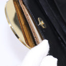 CELINE Circle Shoulder Bag Leather Black Gold Auth 145014-10