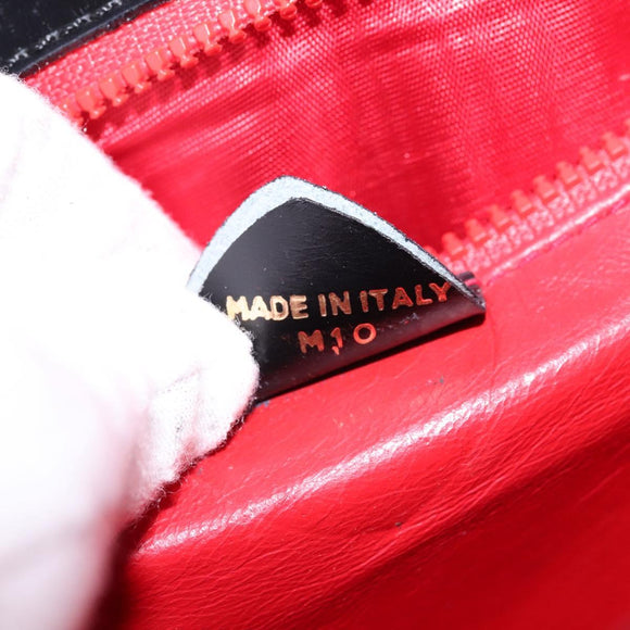 CELINE Circle Shoulder Bag Leather Black Gold Auth 145014