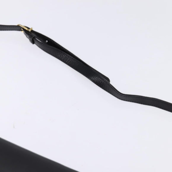 CELINE Circle Shoulder Bag Leather Black Gold Auth 145014