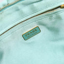 PRADA Clutch Bag Satin Green Gold Auth 145020-14