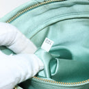 PRADA Clutch Bag Satin Green Gold Auth 145020-11