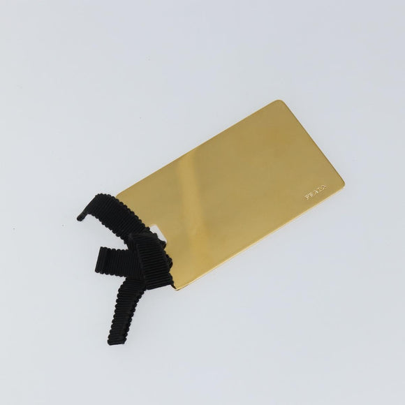 PRADA Clutch Bag Satin Green Gold Auth 145020