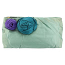 PRADA Clutch Bag Satin Green Gold Auth 145020-13