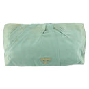 PRADA Clutch Bag Satin Green Gold Auth 145020-3