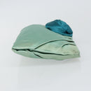 PRADA Clutch Bag Satin Green Gold Auth 145020-4