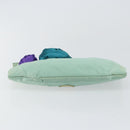 PRADA Clutch Bag Satin Green Gold Auth 145020-6