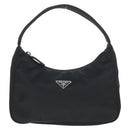 PRADA Hand Bag Nylon Black Silver Auth 145021V-2