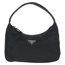 PRADA Hand Bag Nylon Black Silver Auth 145021V - 0