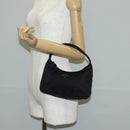 PRADA Hand Bag Nylon Black Silver Auth 145021V-21