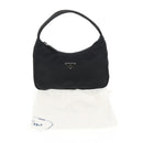 PRADA Hand Bag Nylon Black Silver Auth 145021V-22