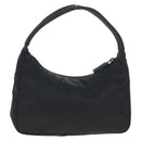 PRADA Hand Bag Nylon Black Silver Auth 145021V-3