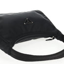 PRADA Hand Bag Nylon Black Silver Auth 145021V-6