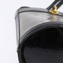 Salvatore Ferragamo Gancini Shoulder Bag Vinyl Black Gold Auth 145025-10
