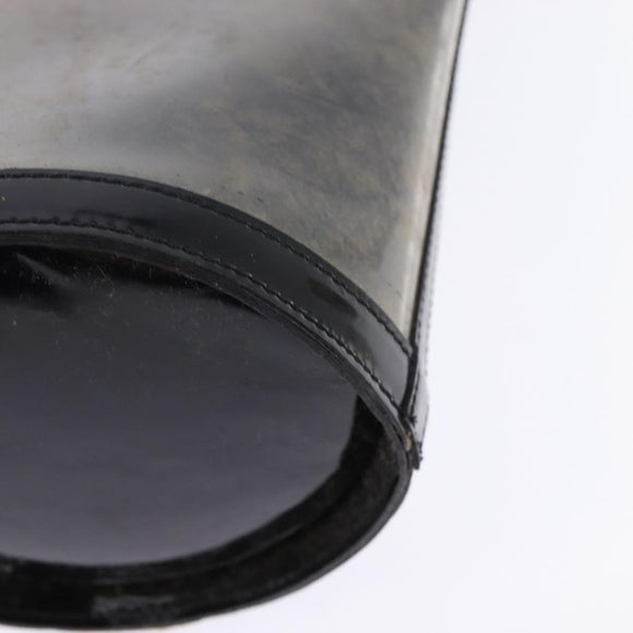 Salvatore Ferragamo Gancini Shoulder Bag Vinyl Black Gold Auth 145025