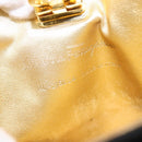 Salvatore Ferragamo Gancini Shoulder Bag Vinyl Black Gold Auth 145025-18