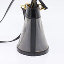 Salvatore Ferragamo Gancini Shoulder Bag Vinyl Black Gold Auth 145025-5