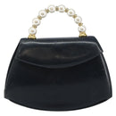 Salvatore Ferragamo Hand Bag Leather Navy Gold Auth 145028-13