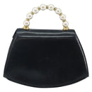 Salvatore Ferragamo Hand Bag Leather Navy Gold Auth 145028-2