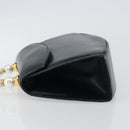 Salvatore Ferragamo Hand Bag Leather Navy Gold Auth 145028-4