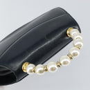 Salvatore Ferragamo Hand Bag Leather Navy Gold Auth 145028-6