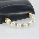 Salvatore Ferragamo Hand Bag Leather Navy Gold Auth 145028-7