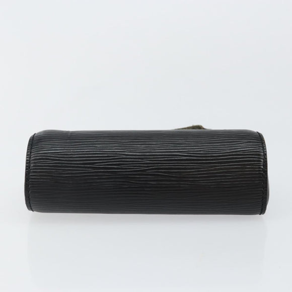 LOUIS VUITTON Epi Soufflot Pouch Black LV Auth 145034