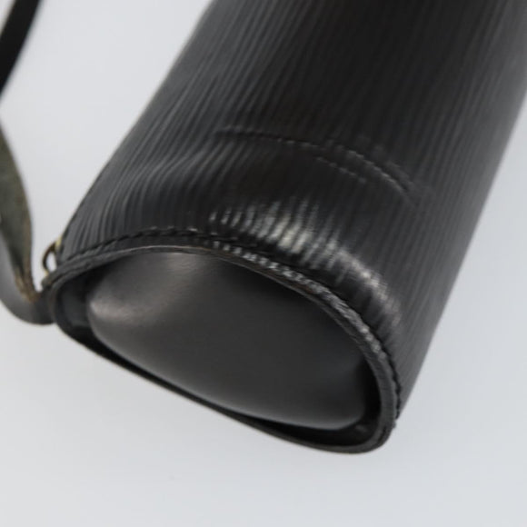 LOUIS VUITTON Epi Soufflot Pouch Black LV Auth 145034