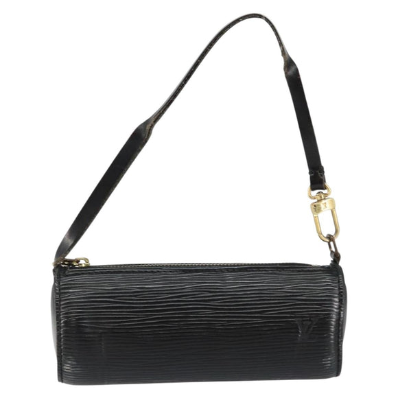 LOUIS VUITTON Epi Soufflot Pouch Black LV Auth 145034