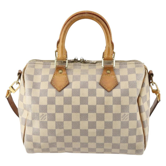 LOUIS VUITTON Damier Azur Speedy Bandouliere 25 Hand Bag N41000 LV Auth 145036