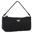 PRADA Accessory Pouch Nylon Black Silver Auth 145046-1