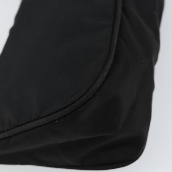PRADA Accessory Pouch Nylon Black Silver Auth 145046