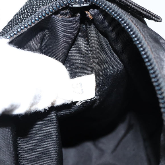 PRADA Accessory Pouch Nylon Black Silver Auth 145046