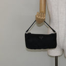 PRADA Accessory Pouch Nylon Black Silver Auth 145046-21