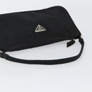 PRADA Accessory Pouch Nylon Black Silver Auth 145046-7