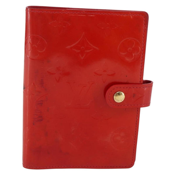 LOUIS VUITTON Monogram Vernis Agenda PM Planner Cover Rouge R21003 Auth 145054