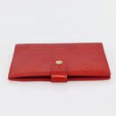 LOUIS VUITTON Monogram Vernis Agenda PM Planner Cover Rouge R21003 Auth 145054-3