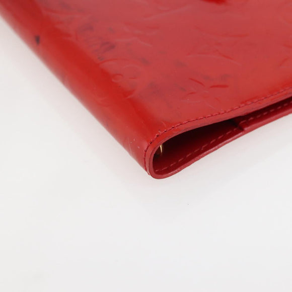 LOUIS VUITTON Monogram Vernis Agenda PM Planner Cover Rouge R21003 Auth 145054