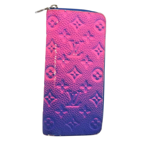 LOUIS VUITTON Illusion Zippy Wallet Vertical NM Wallet Pink M81243 Auth 145059