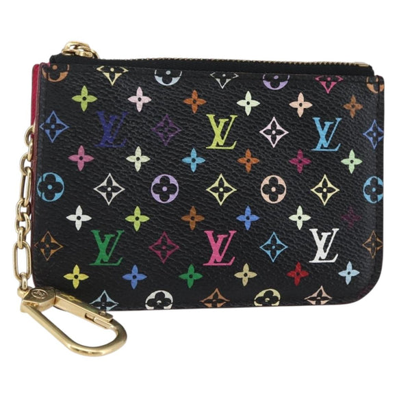 LOUIS VUITTON Multicolor Pochette Cles NM Coin Purse Black M60279 Auth 145060V