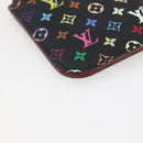 LOUIS VUITTON Multicolor Pochette Cles NM Coin Purse Black M60279 Auth 145060V-16