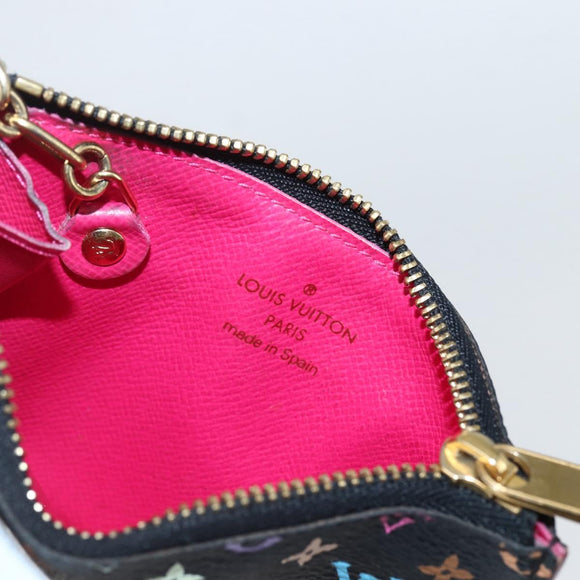 LOUIS VUITTON Multicolor Pochette Cles NM Coin Purse Black M60279 Auth 145060V