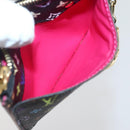 LOUIS VUITTON Multicolor Pochette Cles NM Coin Purse Black M60279 Auth 145060V-19
